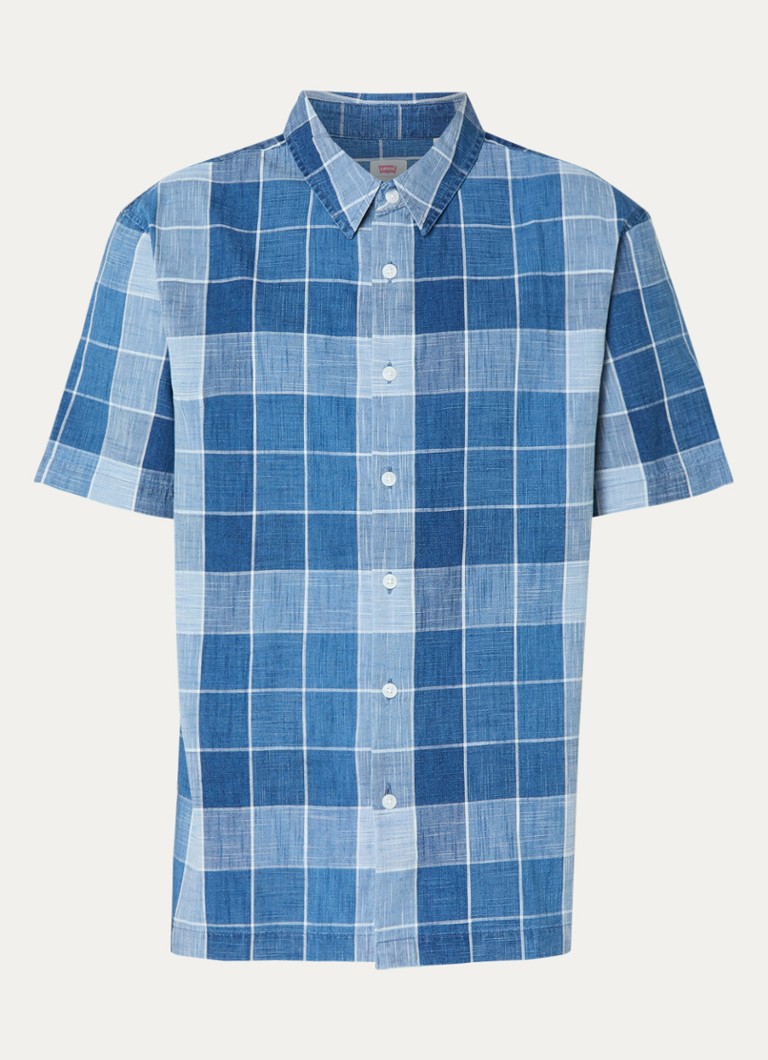 Levi's Heren Luru regular fit overhemd met ruitdessin in de kleur Blauw