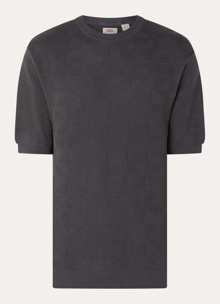 Levi's Heren Ani grofgebreide pullover met ingebreid patroon in de kleur Antraciet
