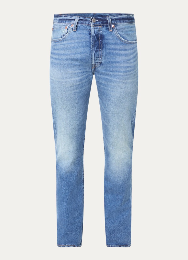 Levi's Heren 501 straight leg jeans met steekzakken in de kleur Indigo