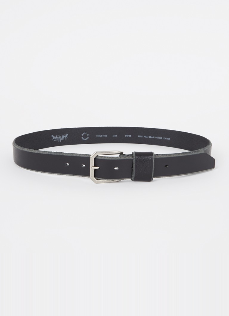 Levi's Heren Wide Loop Two Horse riem van leer in de kleur Zwart