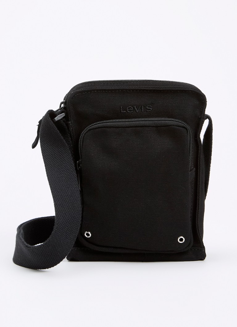 Levi's Heren Small Zip crossbodytas van canvas met logoborduring in de kleur Zwart