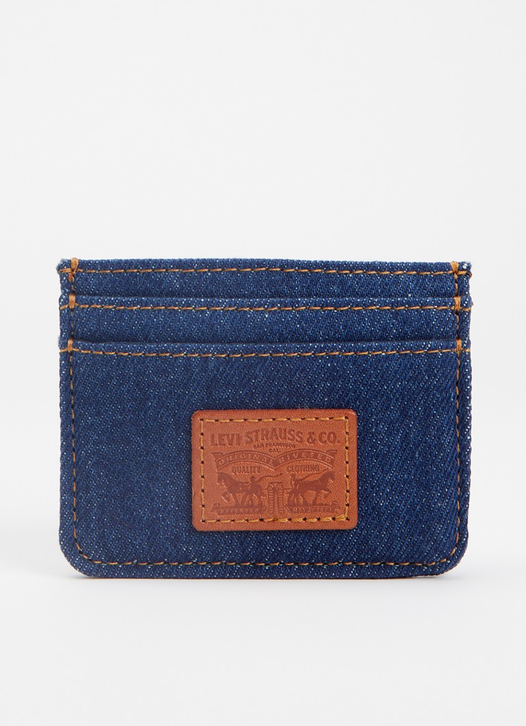 Levi's Heren Pasjeshouder van denim met logo in de kleur Indigo