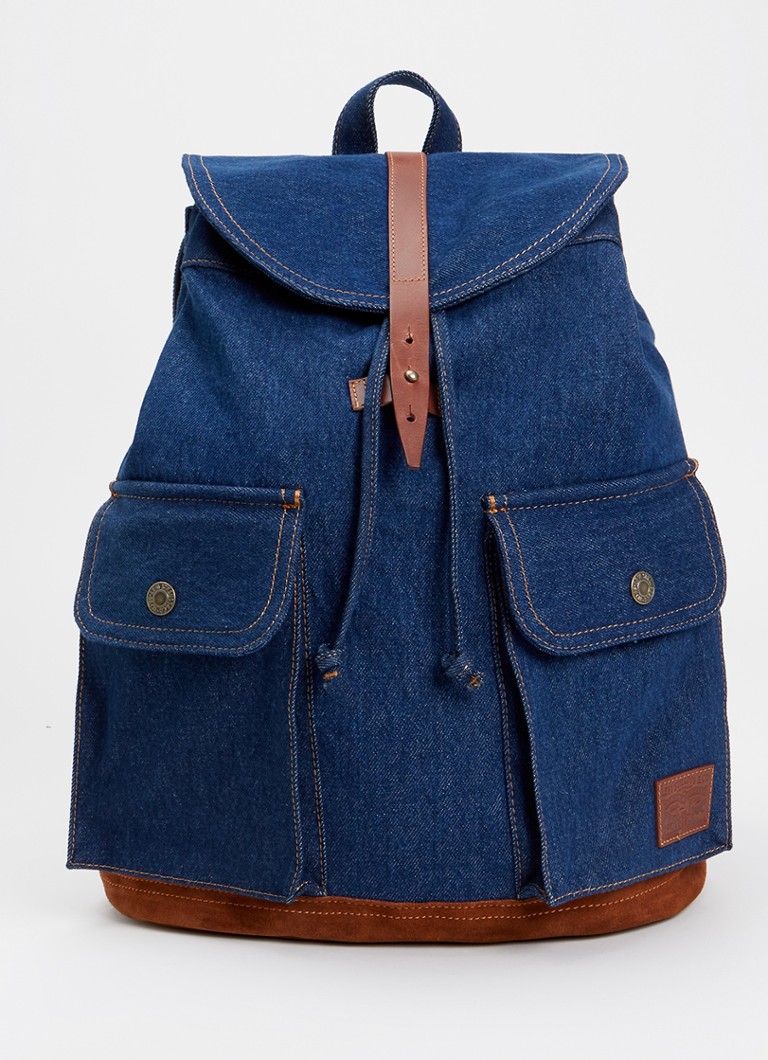 Levi's Heren Heritage rugzak van denim met suède details in de kleur Indigo