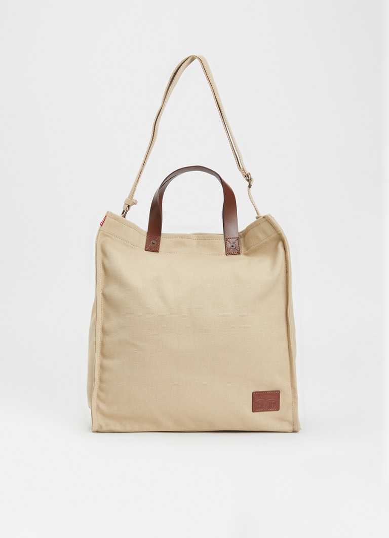 Levi's Heren Heritage schoudertas met details van leer met verstelbare schouderriem in de kleur Beige
