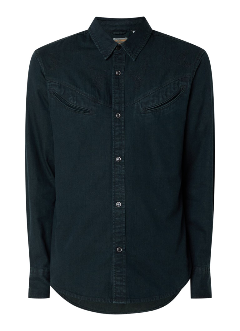Levi's Heren Regular fit overhemd met borstzakken in de kleur Zwart