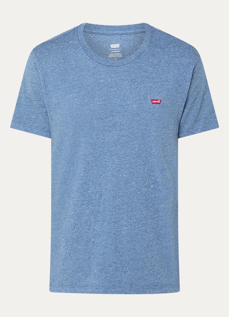 Levi's Heren T-shirt met logoborduring in de kleur Staalblauw