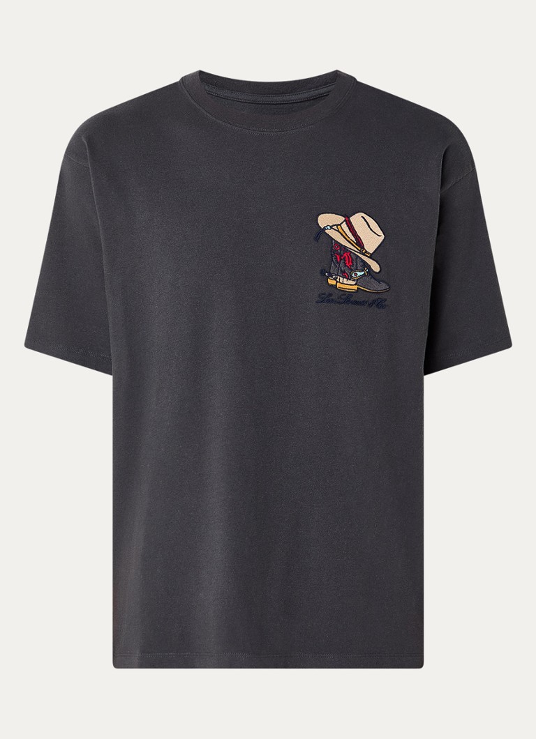 Levi's Heren T-shirt met borduring in de kleur Donkergrijs