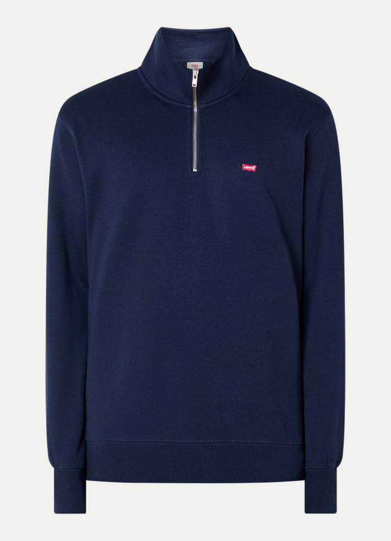 Levi's Heren Original sweater met halve rits in de kleur Donkerblauw