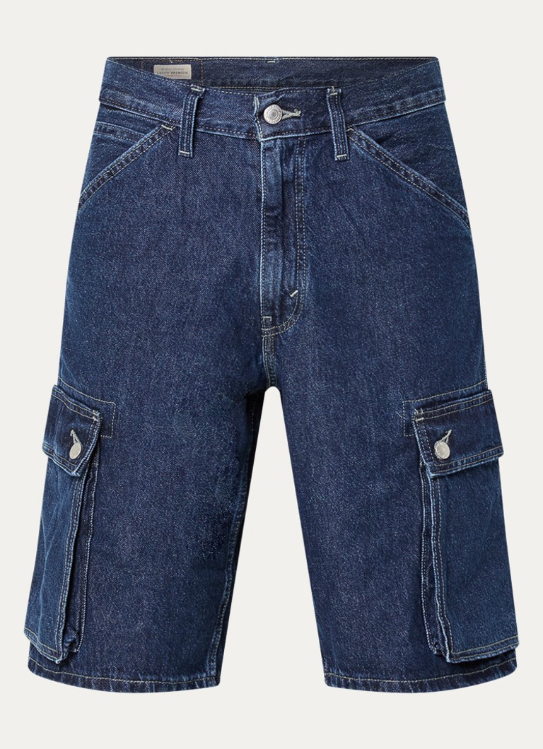 Levi's Heren 478 loose fit korte cargobroek van denim in de kleur Indigo