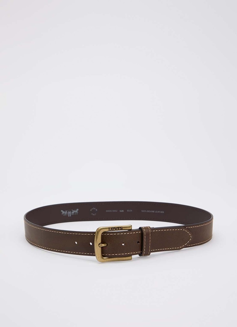 Levi's Heren Loire riem van leer in de kleur Donkerbruin