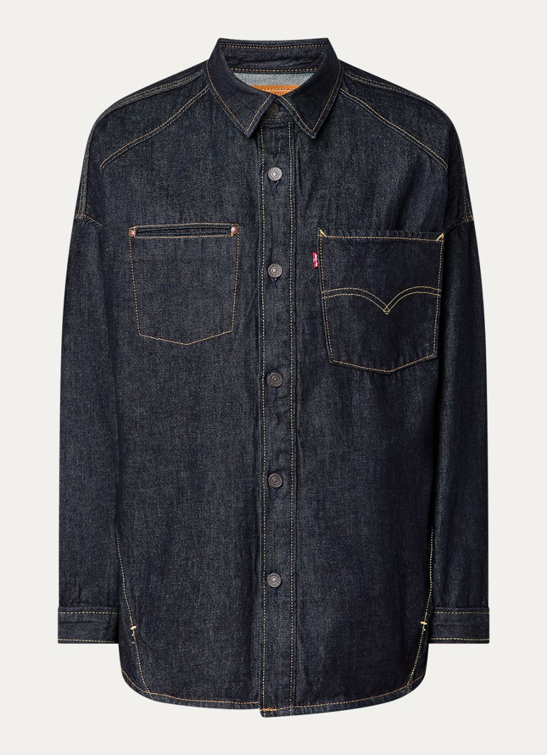 Levi's Heren Regular fit overshirt van denim met borstzakken in de kleur Indigo