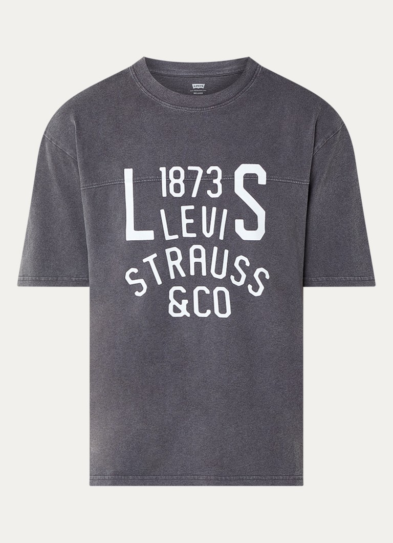 Levi's Heren T-shirt met logoprint in de kleur Donkergrijs