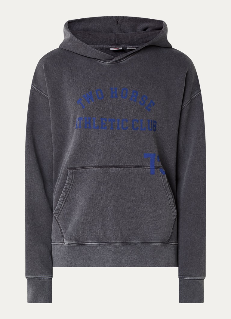 Levi's Heren Hoodie met print in de kleur Antraciet