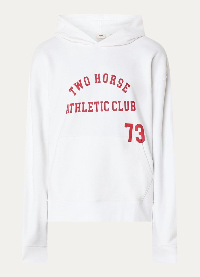 Levi's Heren Hoodie met print en kangoeroezak in de kleur Wit