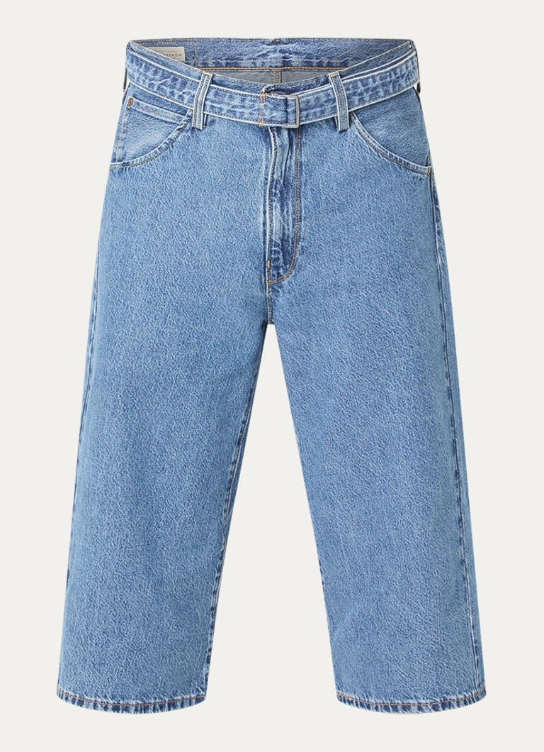 Levi's Heren Wide fit korte broek van denim met medium wassing en ceintuur in de kleur Indigo