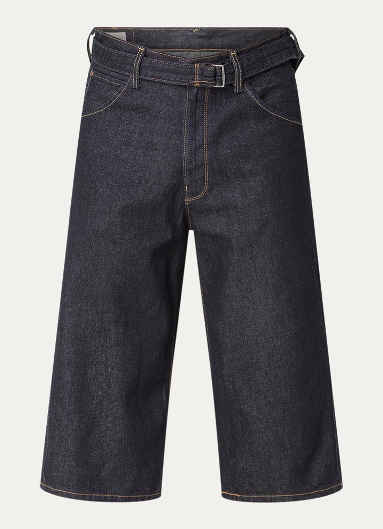 Levi's Heren Wide fit korte broek van denim met donkere wassing en ceintuur in de kleur Indigo