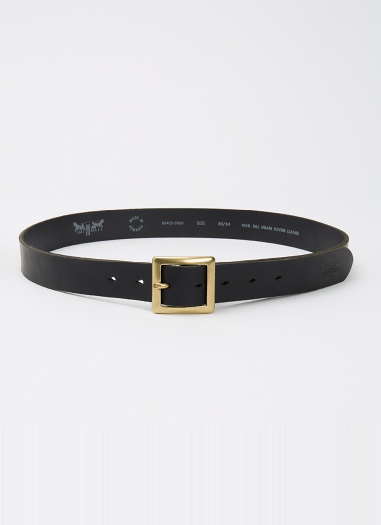 Levi's Dames Casey riem van leer in de kleur Zwart