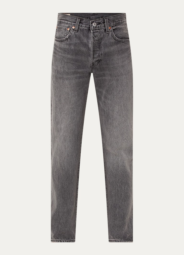 Levi's Heren 501 straight leg jeans met gekleurde wassing in de kleur Donkergrijs