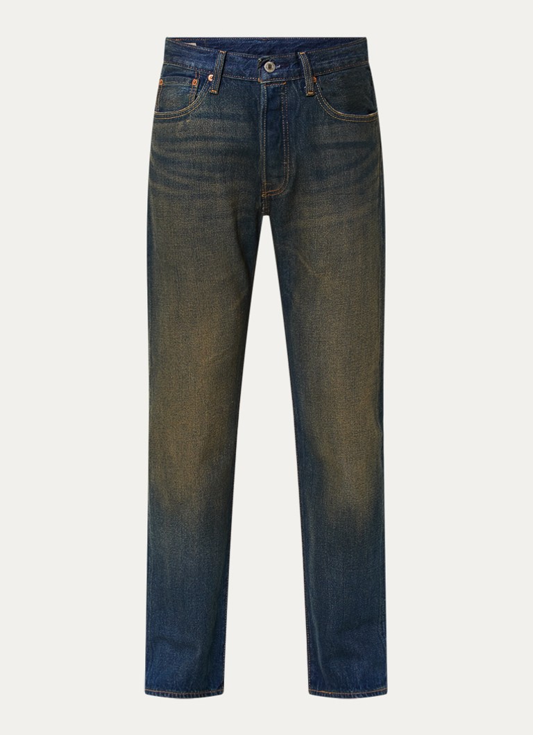 Levi's Heren 501 straight leg jeans met donkere wassing in de kleur Indigo