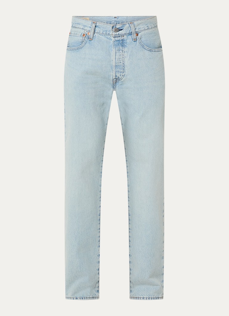 Levi's Heren 501 straight leg jeans met lichte wassing in de kleur Indigo