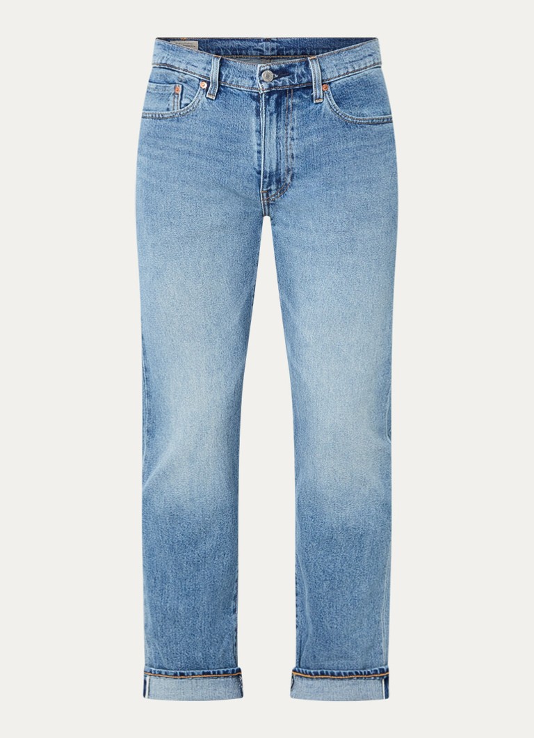 Levi's Heren 502 tapered jeans met medium wassing in de kleur Indigo