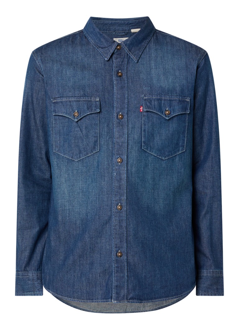 Levi's Heren Regular fit overhemd van chambray in de kleur Indigo