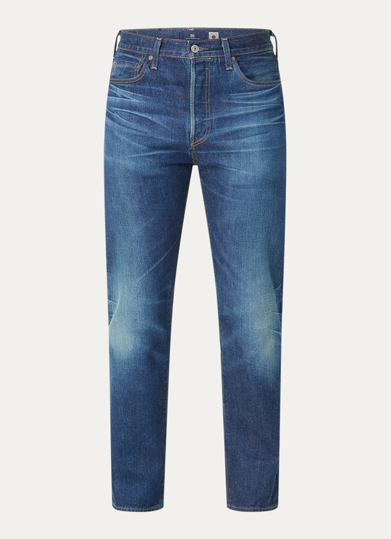 Levi's Heren 501 slim fit jeans met donkere wassing en steekzakken in de kleur Indigo