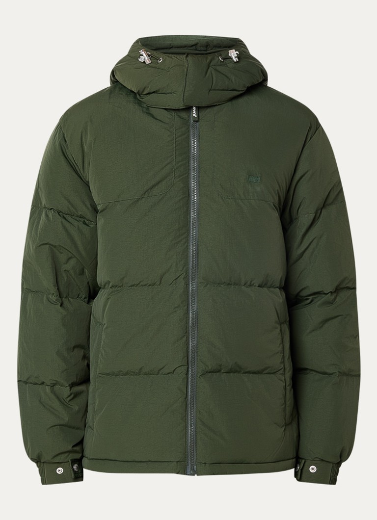 Levi's Heren Rockridge puffer jack met donsvulling en afneembare capuchon in de kleur Donkergroen