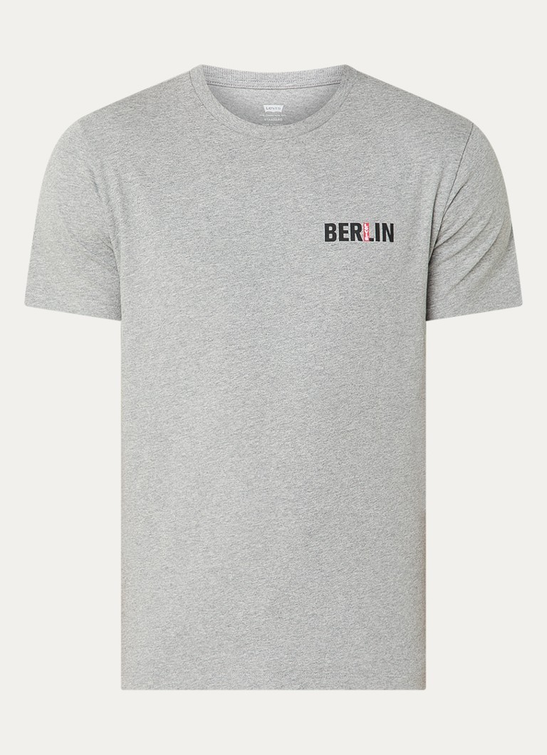 Levi's Heren T-shirt met logo in de kleur Grijsmele