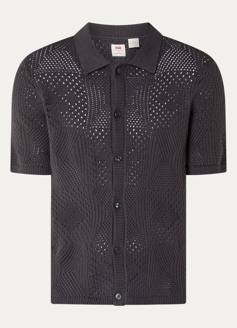 Levi's Heren Regular fit overhemd met structuur in de kleur Zwart