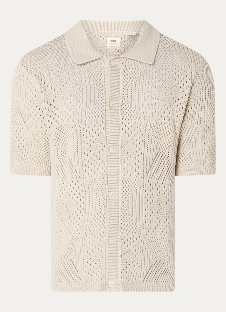 Levi's Heren Regular fit overhemd met opengewerkt dessin in de kleur Beige