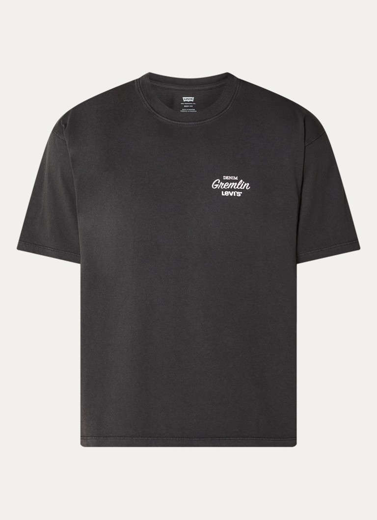 Levi's Heren T-shirt met front- en backprint in de kleur Zwart