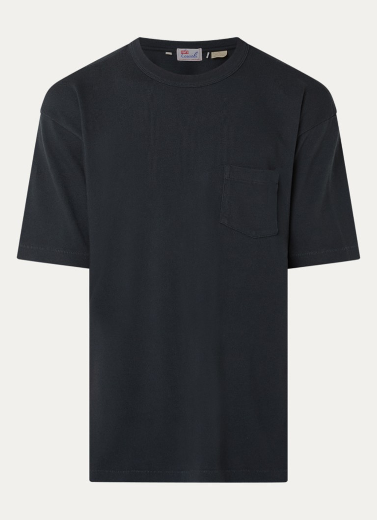 Levi's Heren T-shirt met borstzak in de kleur Donkerblauw