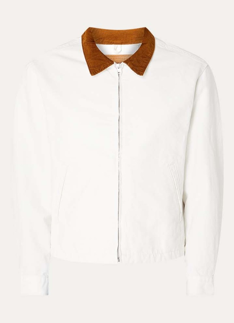 Levi's Heren Castro spijkerjas met details van corduroy in de kleur Gebroken wit