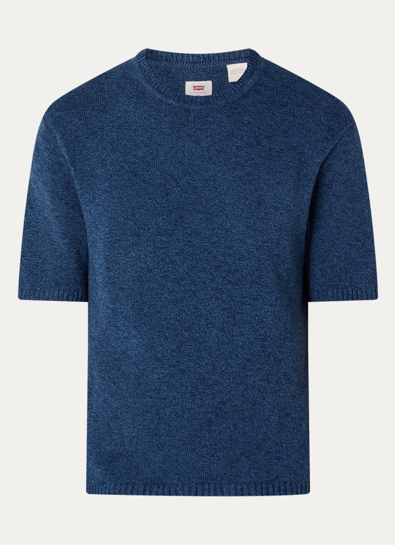 Levi's Heren Stinson fijngebreide pullover in linnenblend in de kleur Donkerblauw