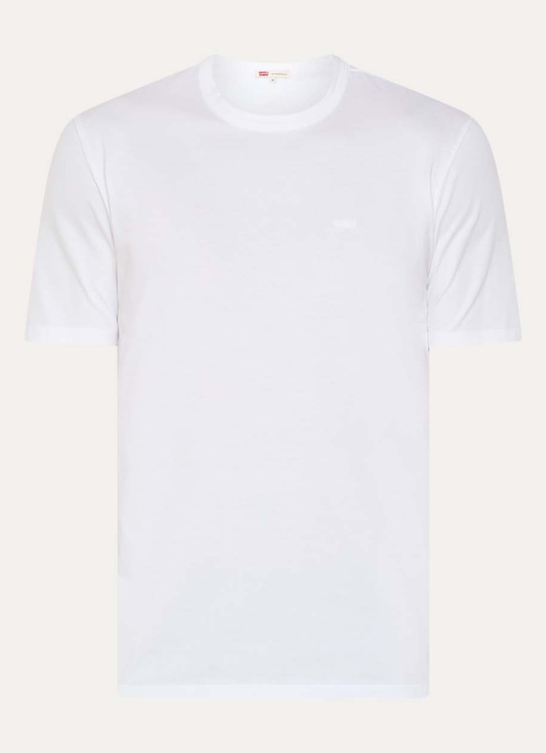 Levi's Heren T-shirt met logoborduring in de kleur Wit