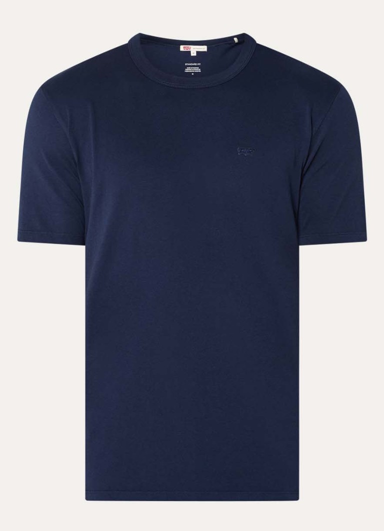 Levi's Heren T-shirt met logoborduring in de kleur Donkerblauw
