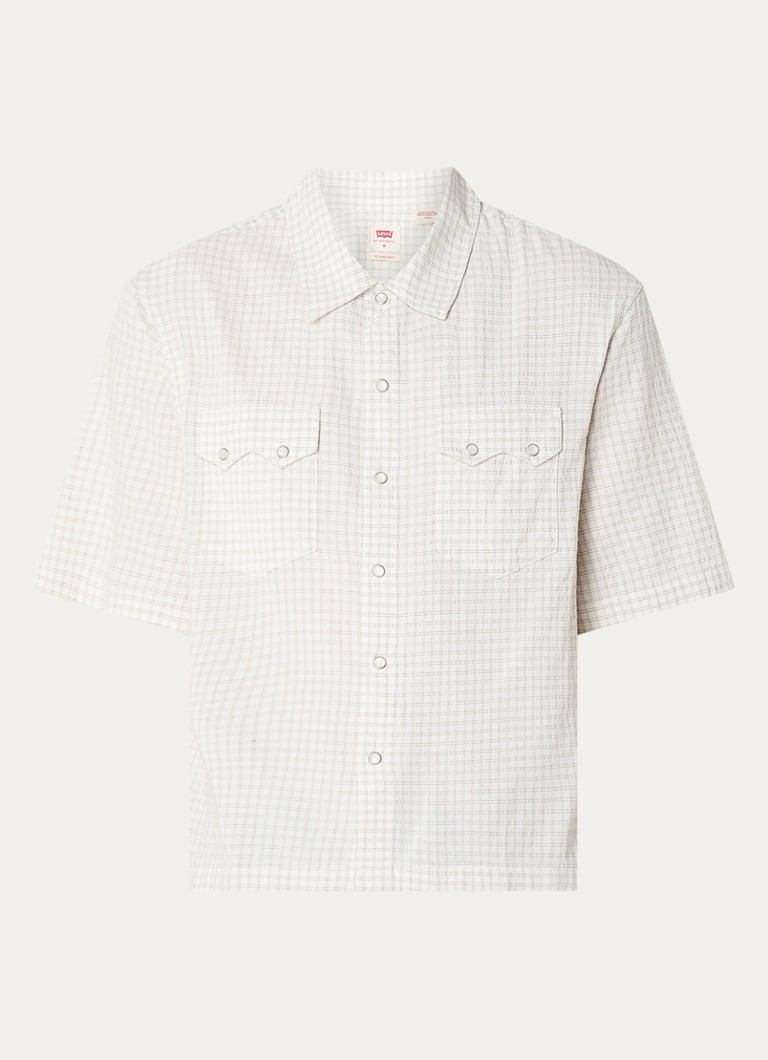Levi's Heren Regular fit overhemd met ruitdessin in de kleur Gebroken wit