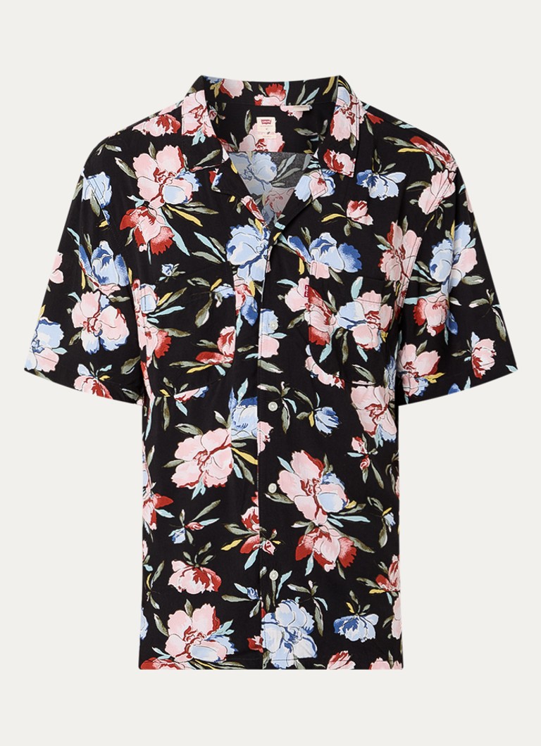 Levi's Heren Regular fit overhemd met bloemenprint en borstzakken in de kleur Zwart