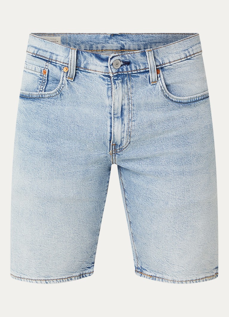 Levi's Heren 405 slim fit korte broek van denim met lichte wassing in de kleur Lichtblauw