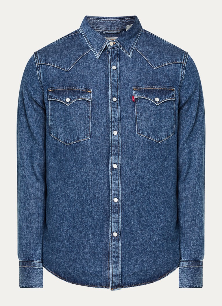 Levi's Heren Barstow regular fit overhemd met borstzakken in de kleur Indigo