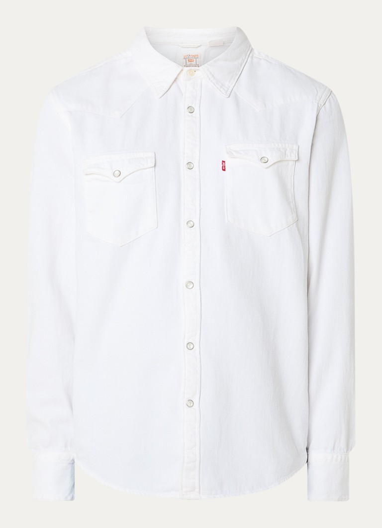 Levi's Heren Barstow Western regular fit overshirt in de kleur Gebroken wit