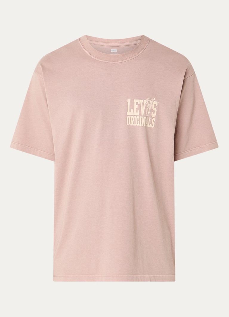 Levi's Heren T-shirt met logoprint in de kleur Oudroze
