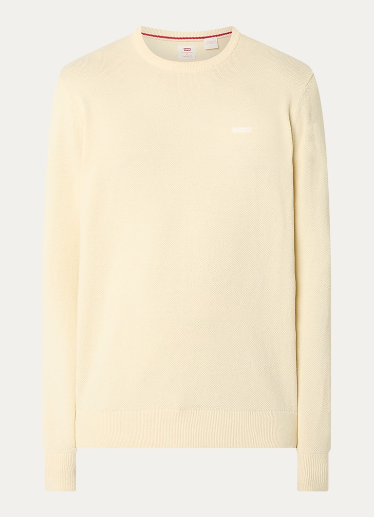 Levi's Heren Housemark pullover van piqué katoen in de kleur Lichtgeel