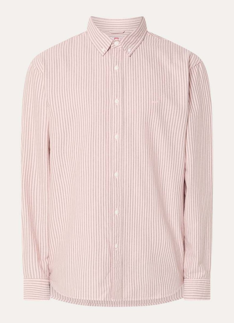 Levi's Heren Waylon regular fit overhemd met streepprint in de kleur Zalmroze