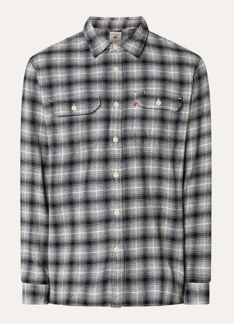 Levi's Heren Jackson regular fit overshirt met ruitdessin in de kleur Zwart