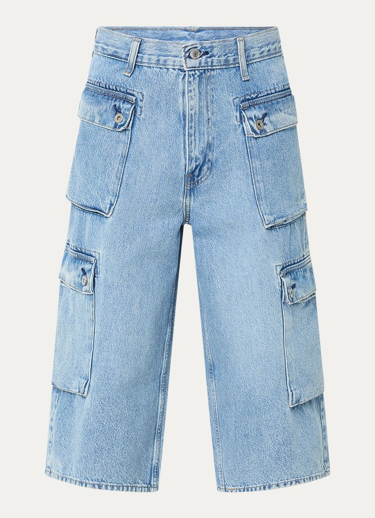 Levi's Heren 478 loose fit korte cargobroek van denim in de kleur Indigo