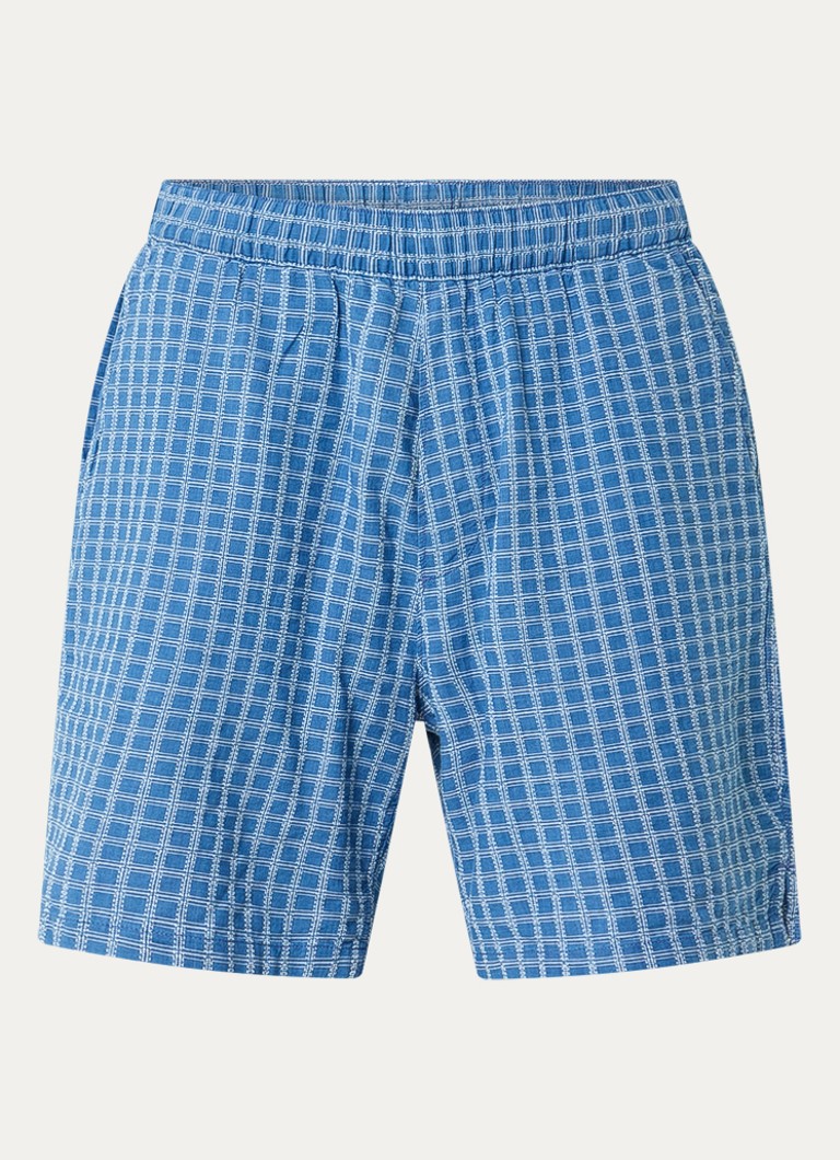 Levi's Heren Straight fit korte broek met ruitdessin in de kleur Blauw