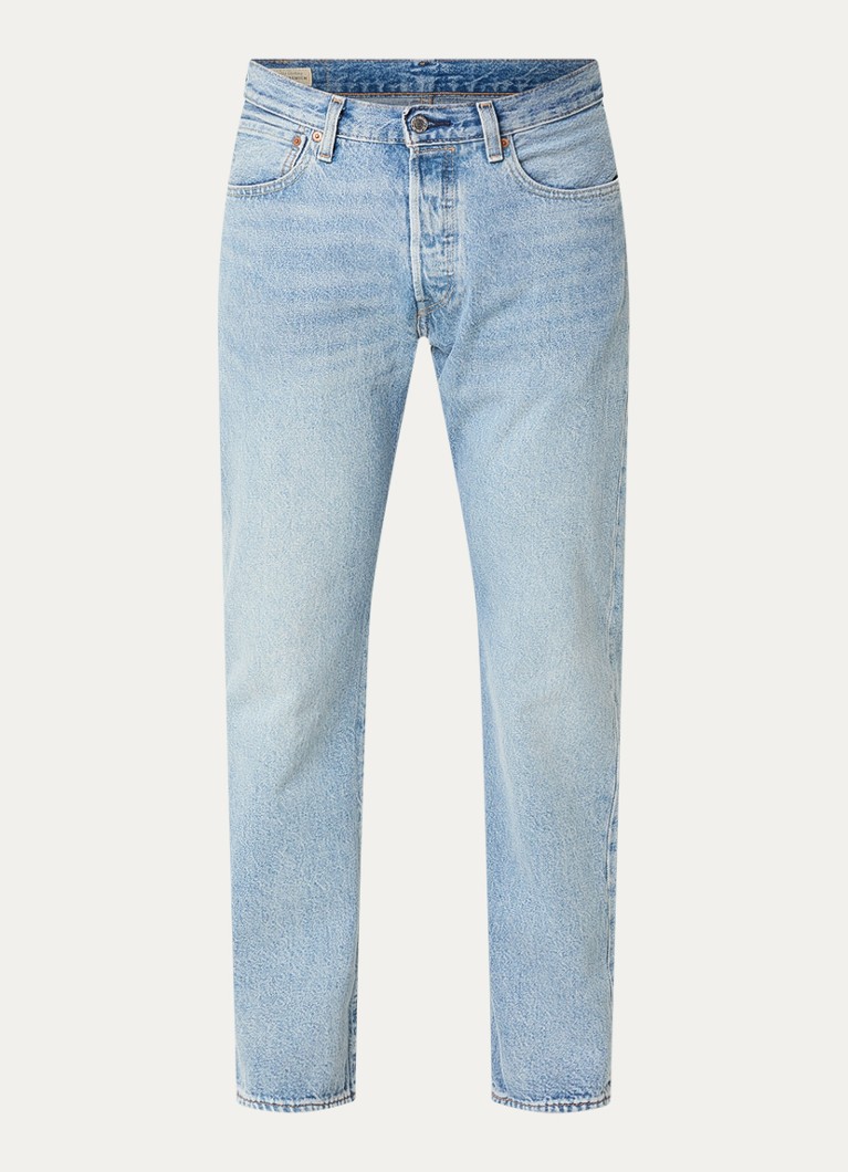Levi's Heren 501 straight leg jeans met lichte wassing in de kleur Indigo