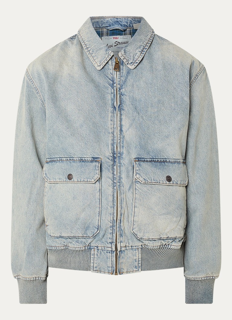 Levi's Heren Cortland bomberjack van denim met klepzakken in de kleur Indigo